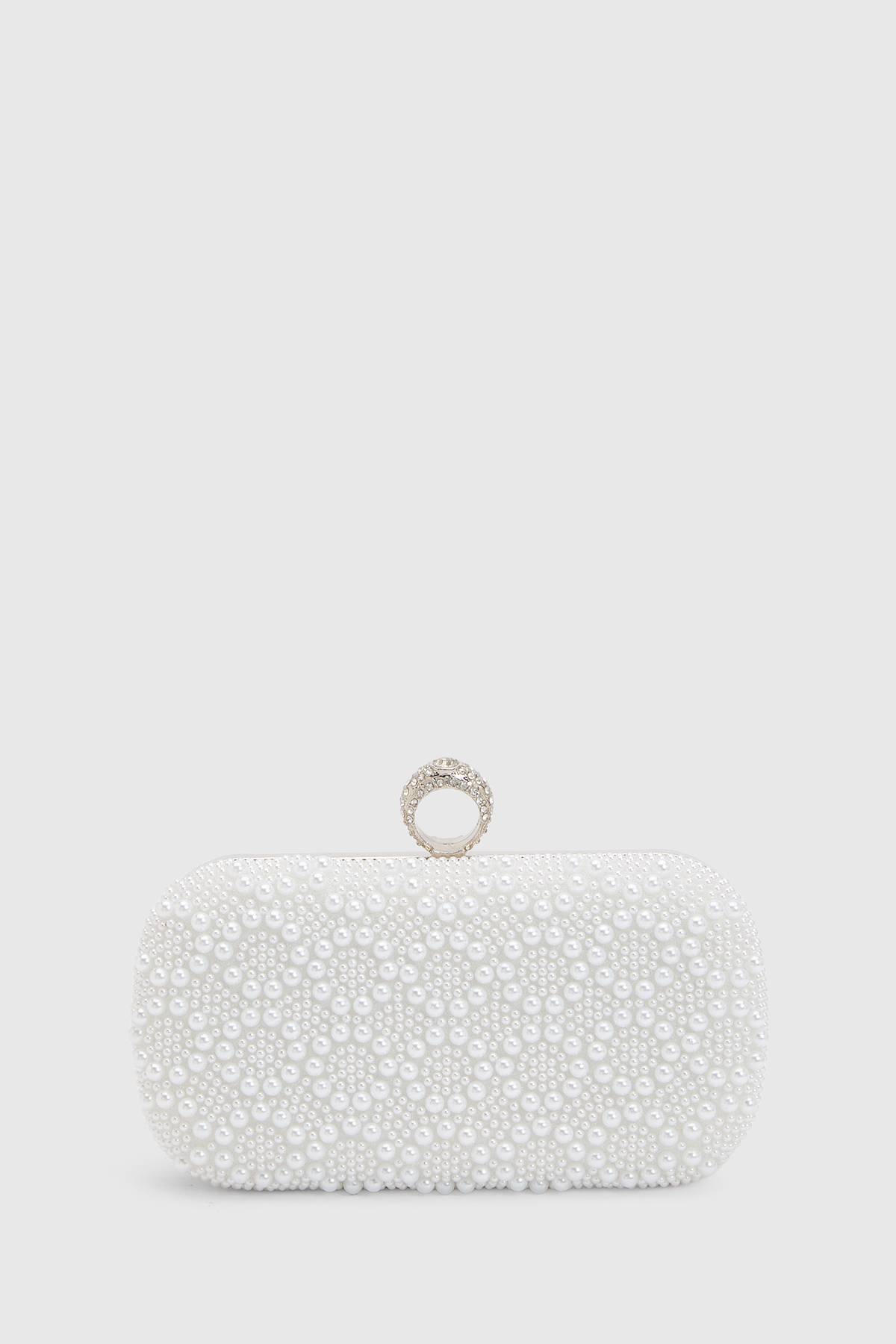 Coast Sac Pochette De Mariée Poala Avec Détails De Perles Et Fermoir Anneau