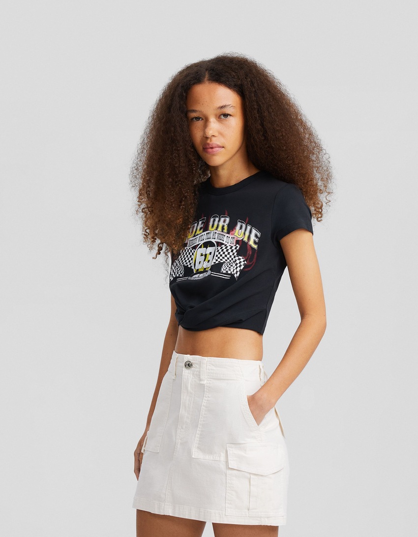 Camiseta de manga curta com estampa