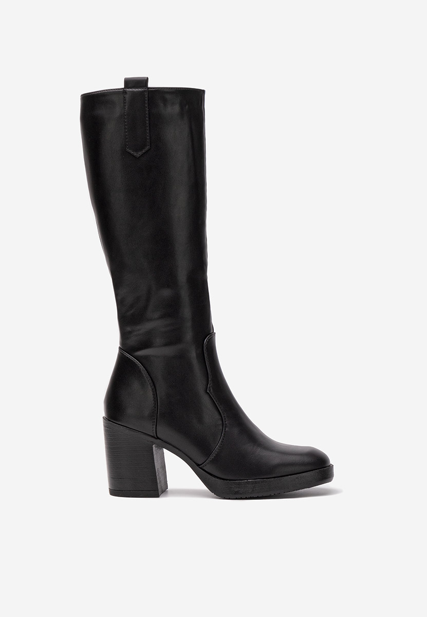Bottes à talon carré noires Jorgina