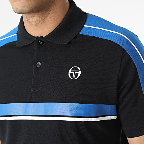Polo Manches Courtes A Bandes 39223 Noir Bleu