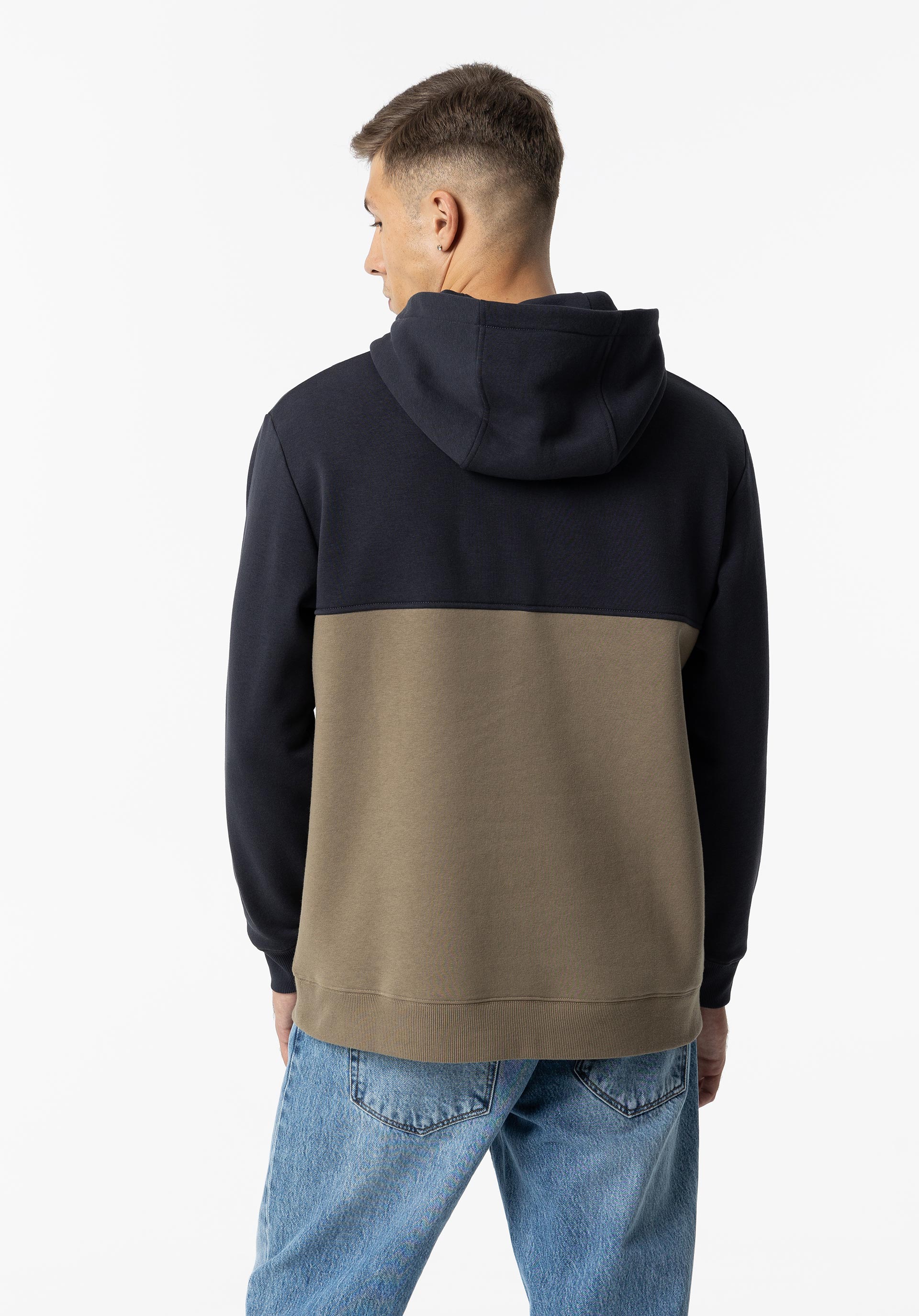 Hoodie Tricolor com Estampado Frontal