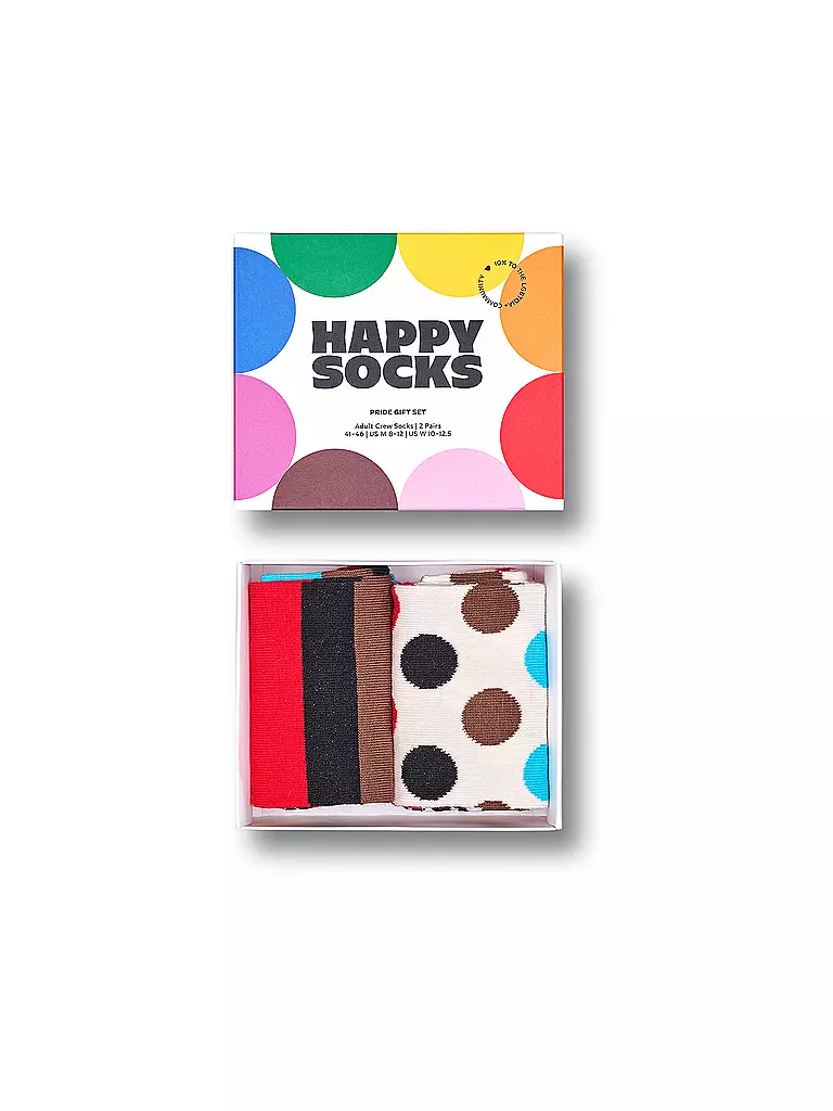 HAPPY SOCKS Herren Socken PRIDE GIFT SET 41-46 2er Pkg White bunt