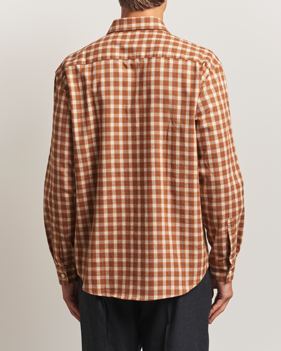NN07 Deon Flannel Checked Shirt Light Brown