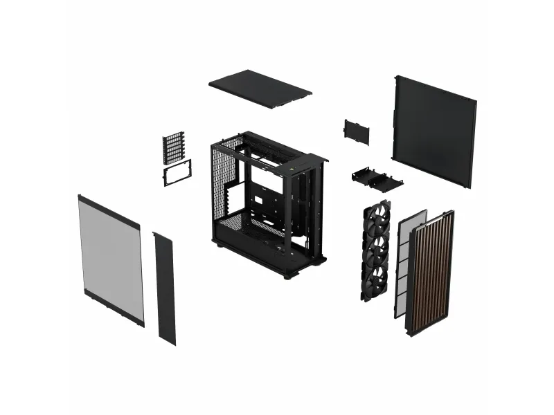 Fractal Design North XL - Tower - udvidet ATX - sidepanel med vindue (hærdet glas) - ingen strømforsyning (ATX) - charcoal black - USB/Audio/Mic