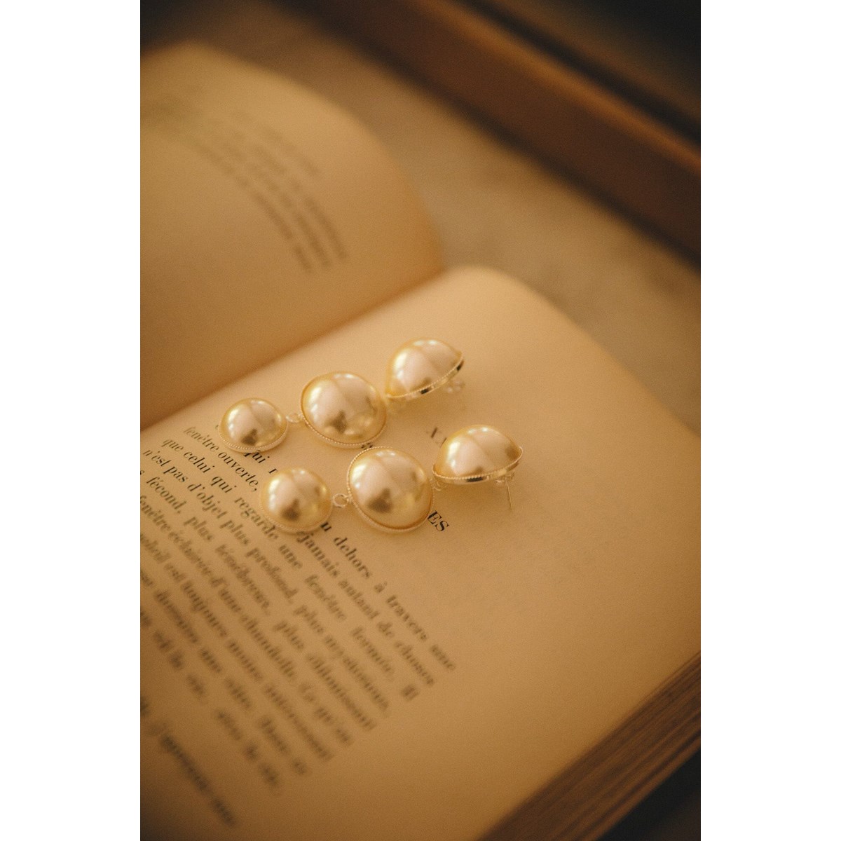 maxi boucles d'oreilles puces pendantes perles plaqué argent - NÉLYA