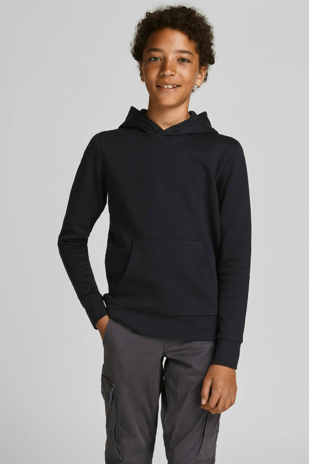 JACK & JONES hoodie JJEBASIC zwart
