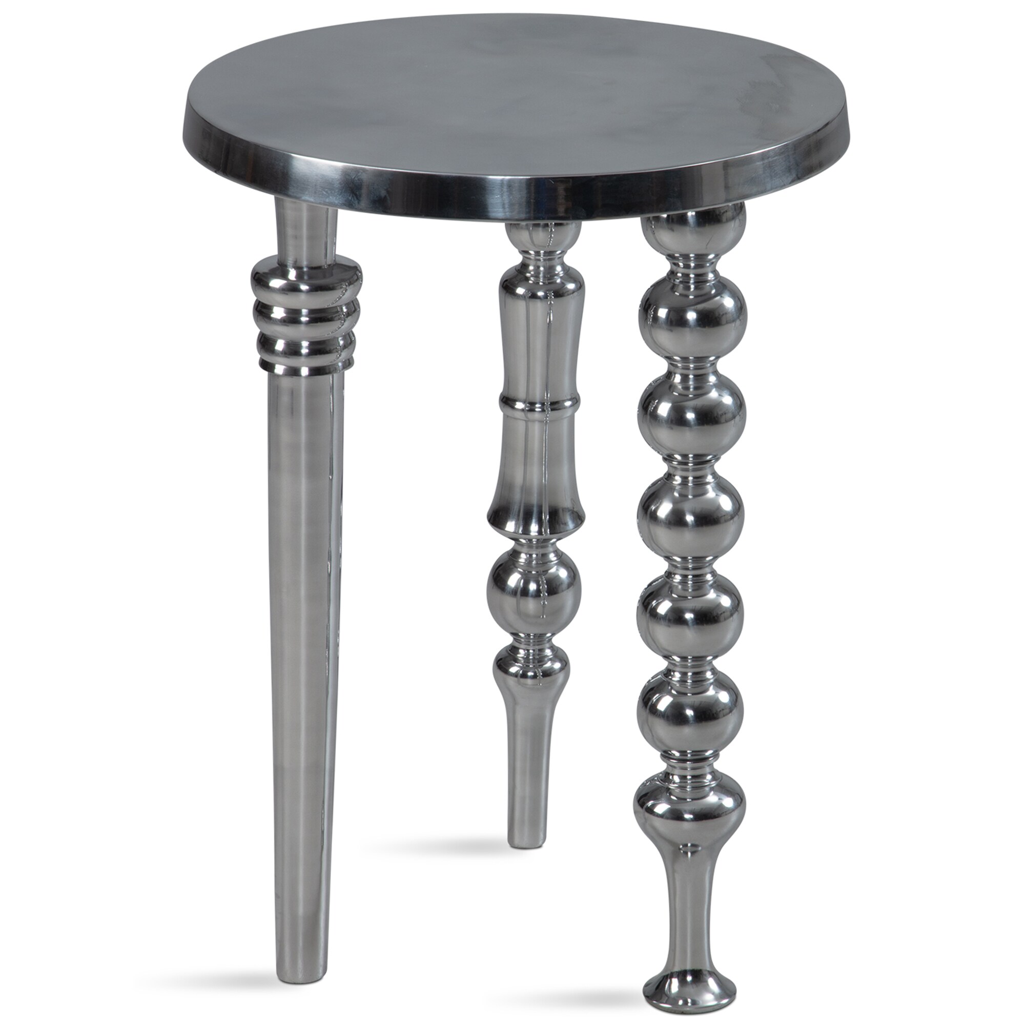 Beistelltisch FineBuy Sofatisch Metall Silber 44x44x63 cm Wohnzimmertisch Rund