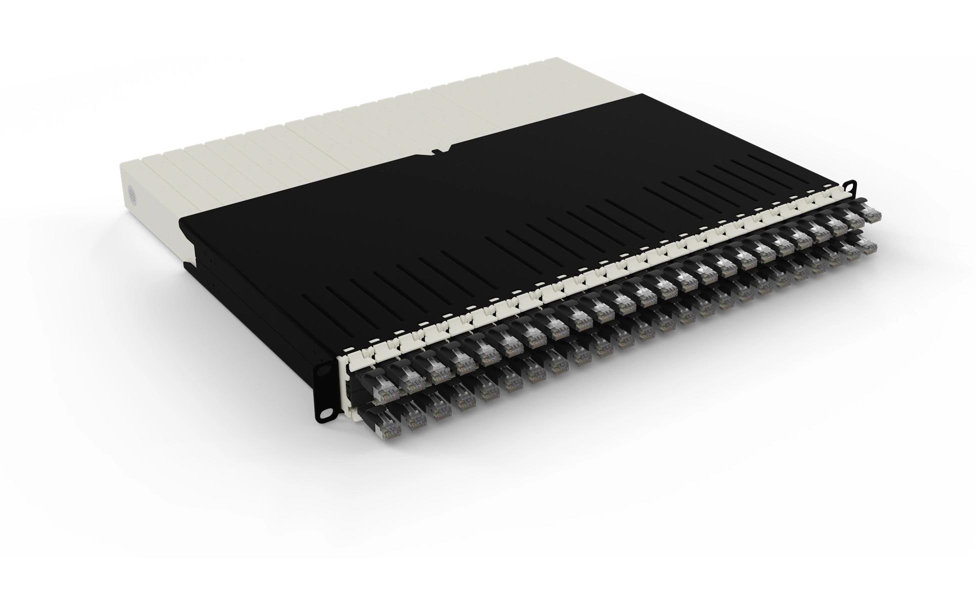 patchbox.one / 8RU / Cat 6A, STP, 0.8 m, Schwarz<br>All-in-One Lösung für Ordnung im Netzwerkschrank