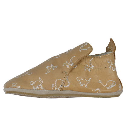 Naturino Leder-Krabbelschuhe - Plumard - Hellbraun/Weiß m. Dinos