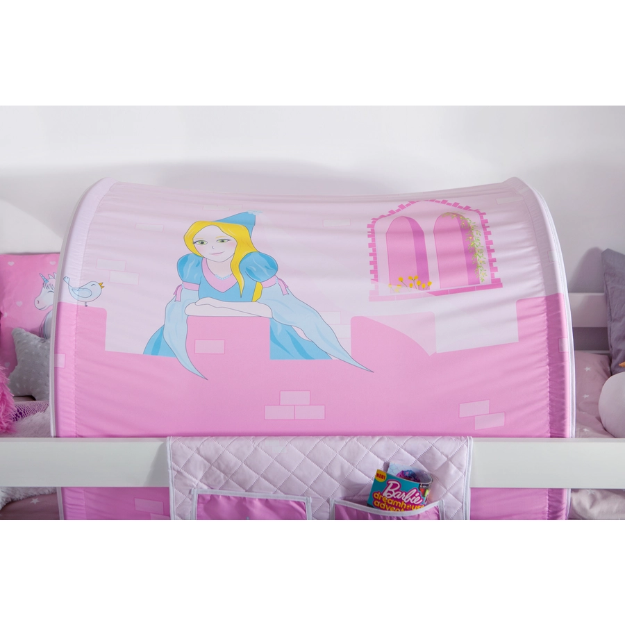 TICAA Hochbett Prinzessin Liora inkl. Zubehör Kiefer weiß Weiß