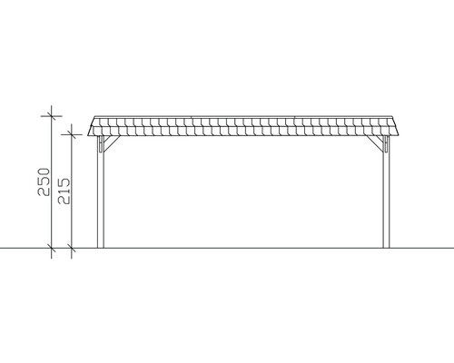 SKAN HOLZ Spreewald dubbele carport inclusief paalankers, 585 x 589 cm, geïmpregneerd