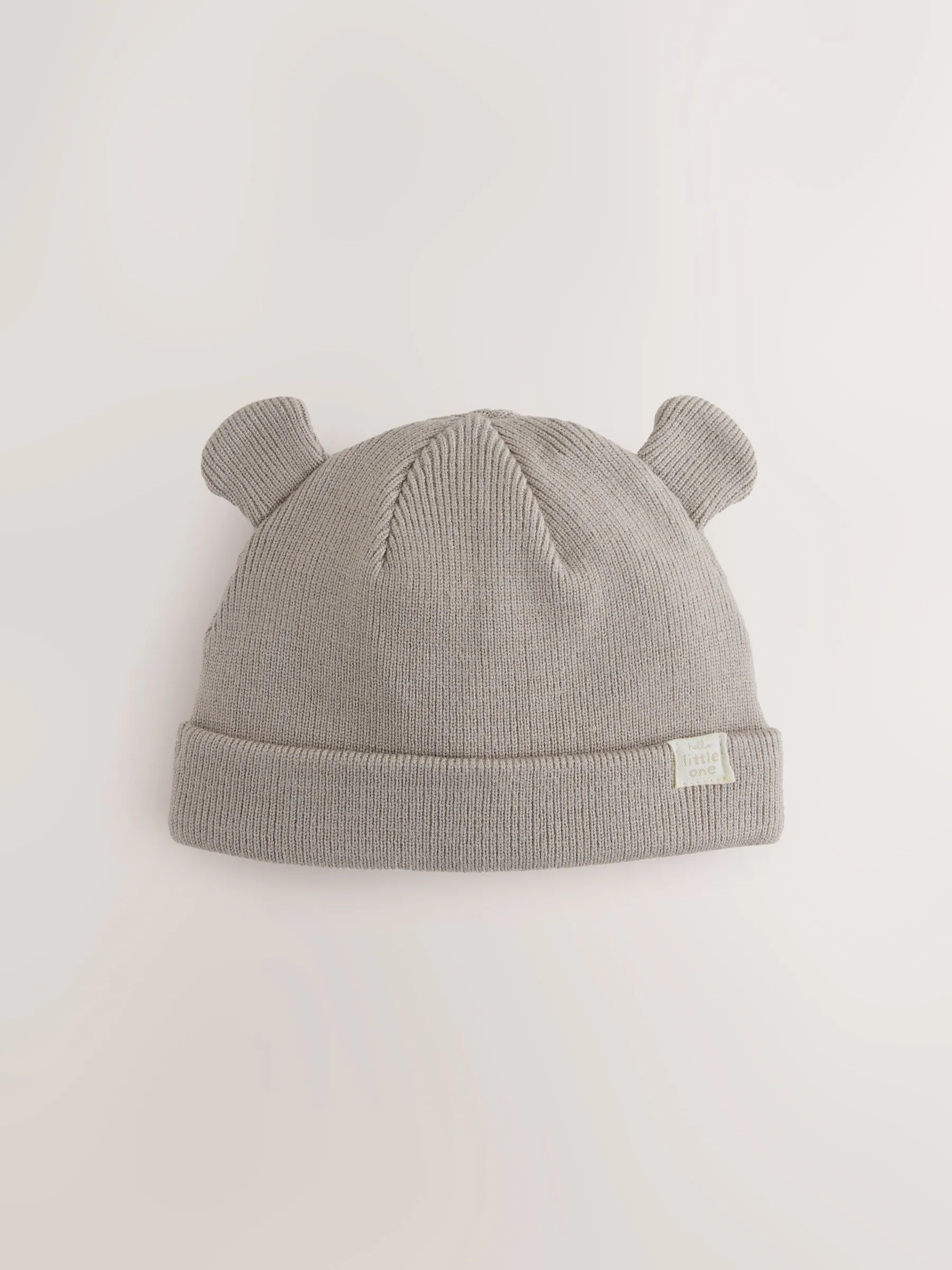 Neutraal/bruin - 2pack Rib Baby Muts