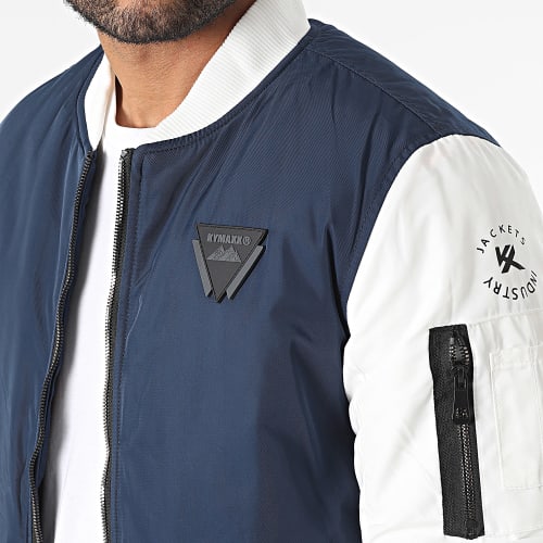 Veste Bomber Bleu Marine Blanc