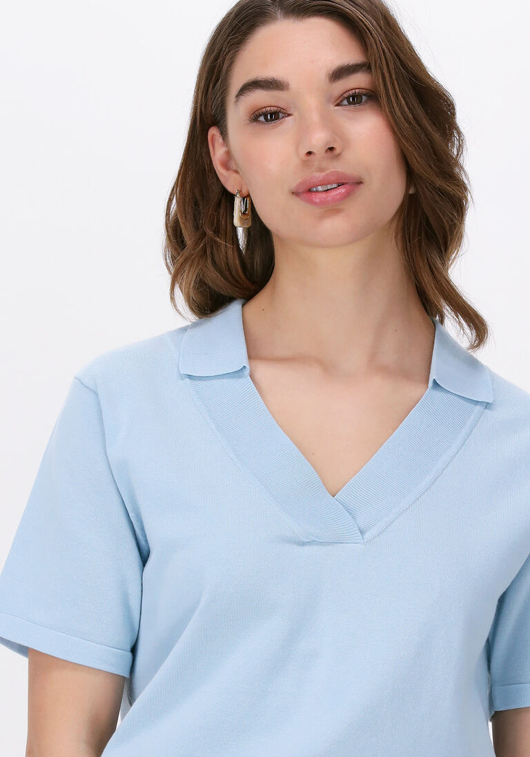 ESM\u00C9 STUDIOS lichtblauwe esm&eacute; studios top mae 2/4 loose polo blouse knit