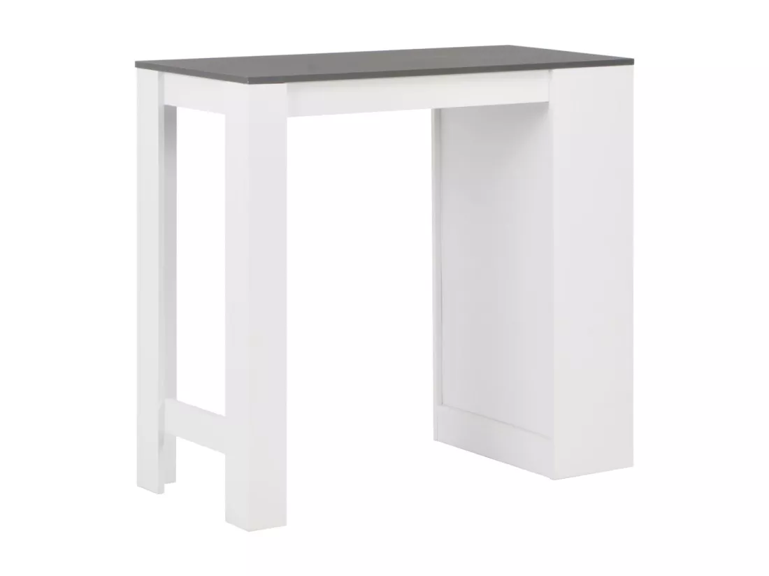 Table de bar avec étagère Blanc 110x50x103 cm