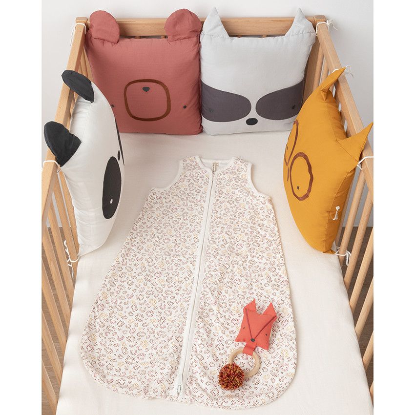 Coussin animal décoratif modulable en tour de lit ou de parc à nouettes - Jaune