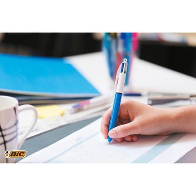 BIC 4 Couleurs - 12 Stylos à bille 4 couleurs - 1 mm
