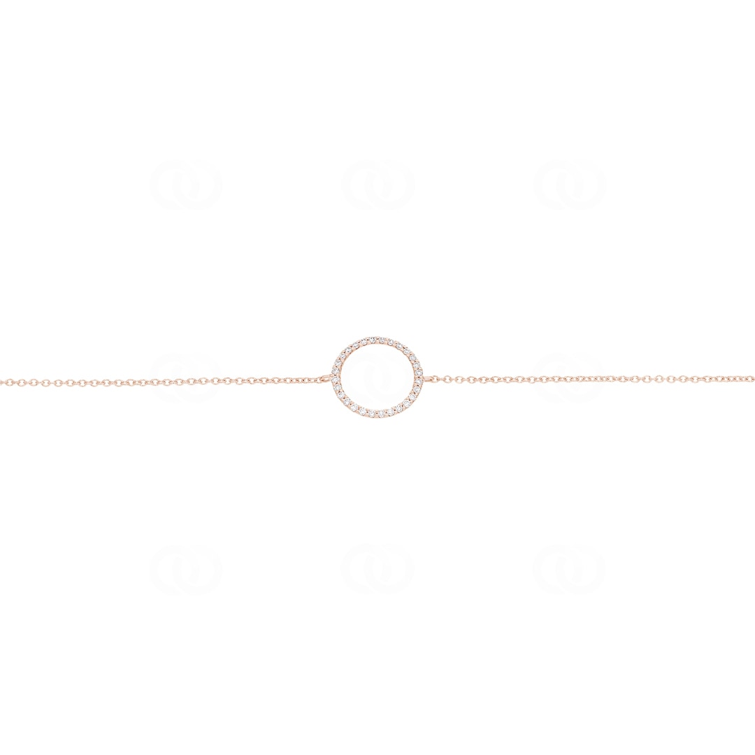 Armband 750/18 K Roségold mit Diamanten 0.09 ct H/si