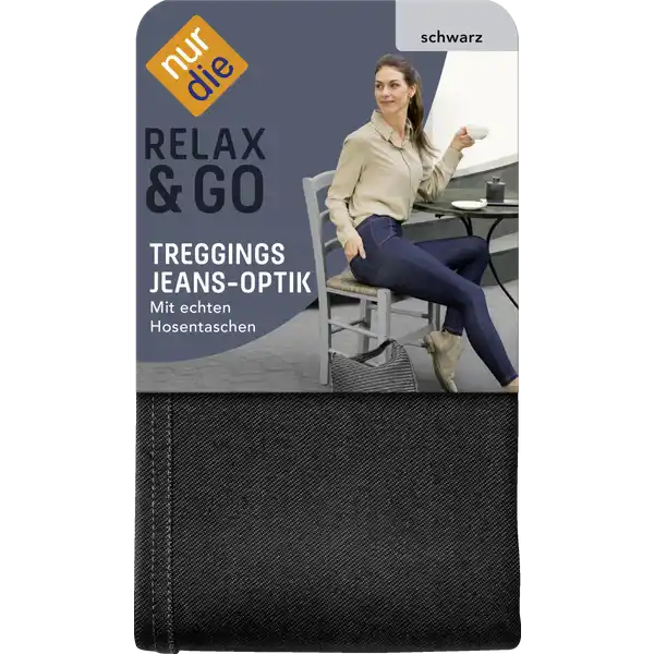 Treggings in Jeans-Optik schwarz Gr. S 38-40