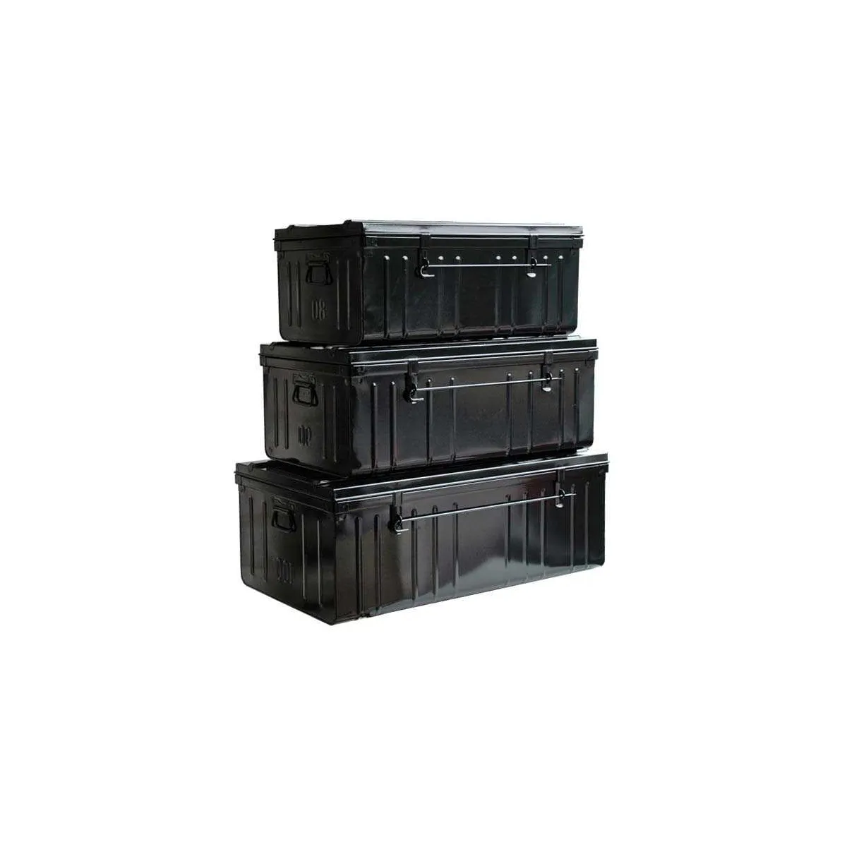 PIERRE HENRY Cantine de Rangement Premium - Noir (Lot de 3)
