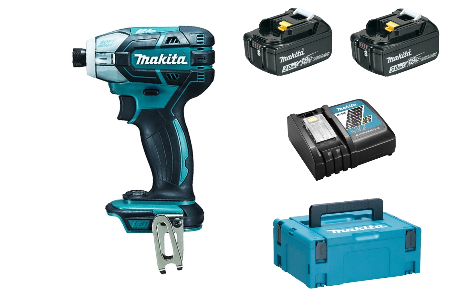 Makita DTS141RFJ 18V Li-Ion accu impuls slagschroevendraaier set (2x 3.0Ah accu) in Mbox - koolborstelloos