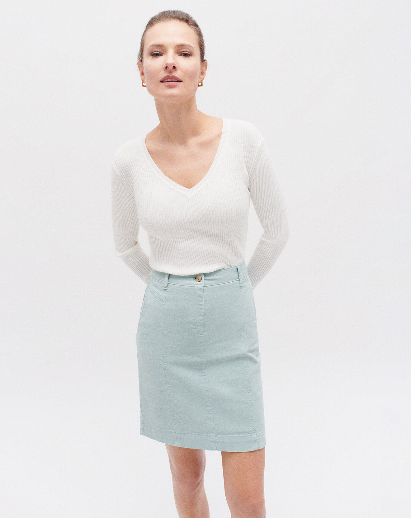 Caroll Jupe en denim Lazunab amazonite