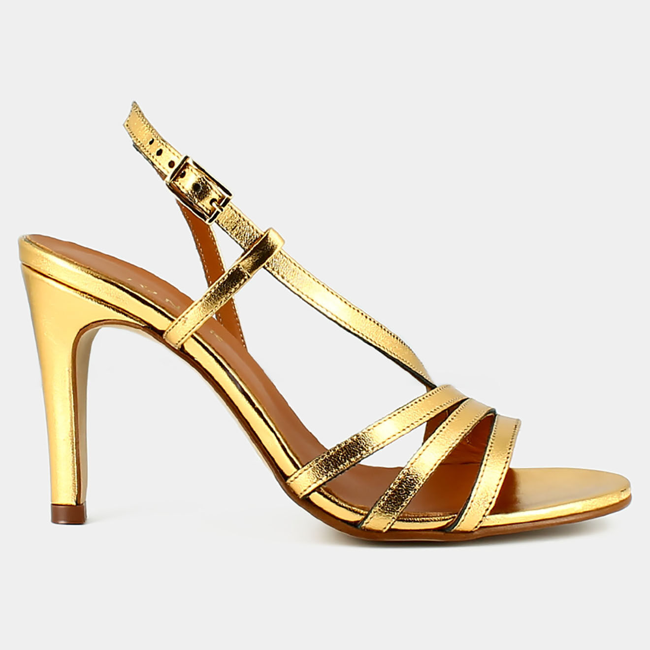 Jonak Sandales en Cuir Dubble dorées - Talon 9 cm