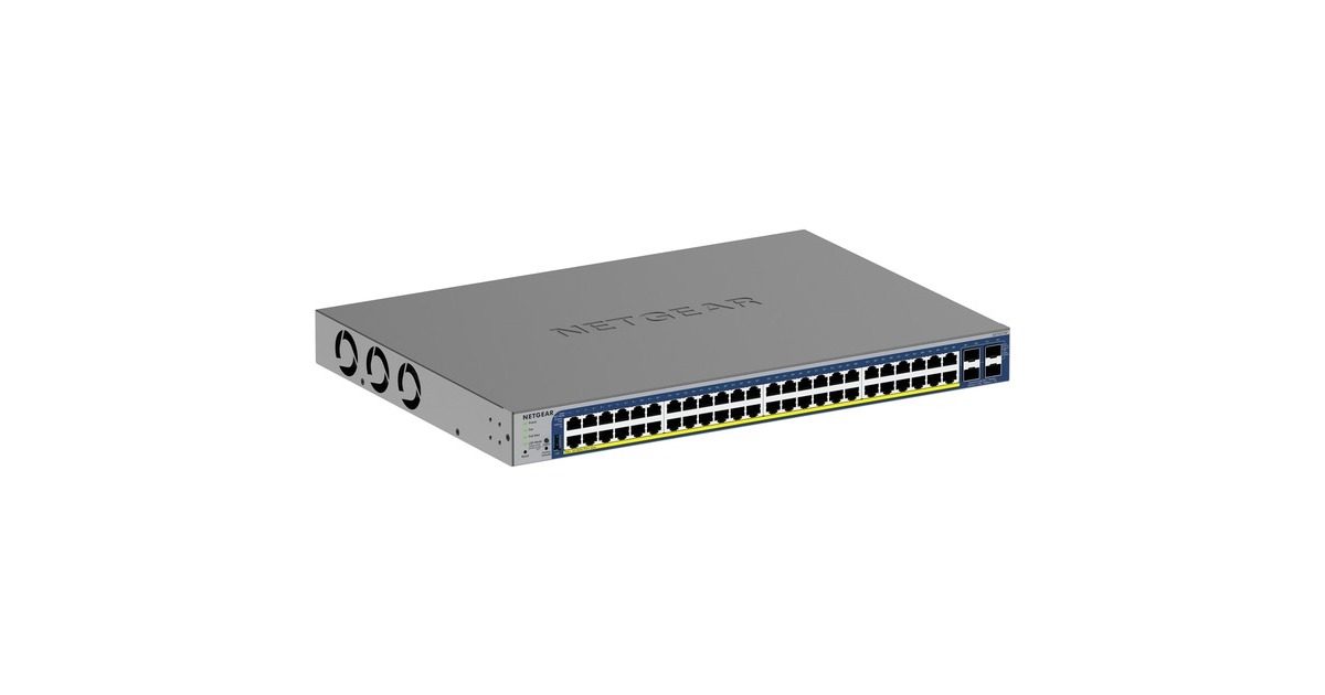 Netgear48-poorts Gigabit PoE+ Smart Switch met 4 SFP+ poorten  (Grijs, 10G, Smart Managed)