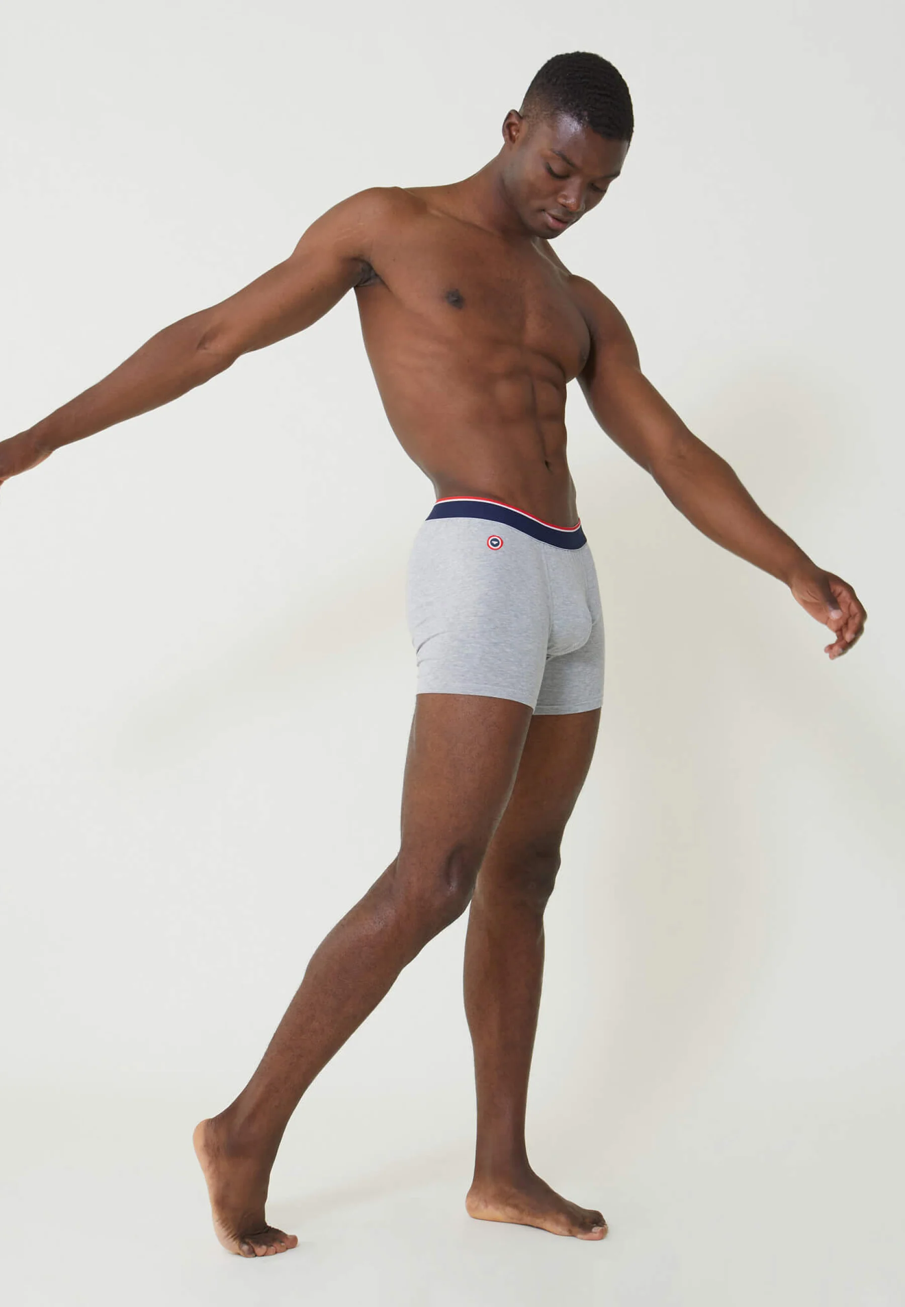 Boxer long en coton-Michel Gris Chiné