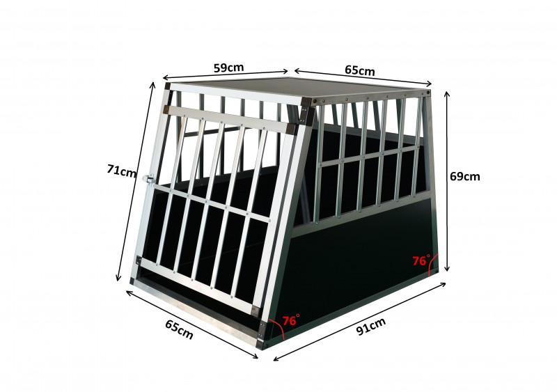 Hundebox Alu geneigte Rückseite M grau