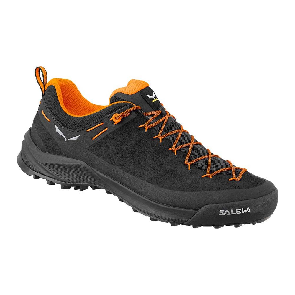 Salewa MS WILDFIRE LEATHER - Chaussures approche Homme black/fluo orange