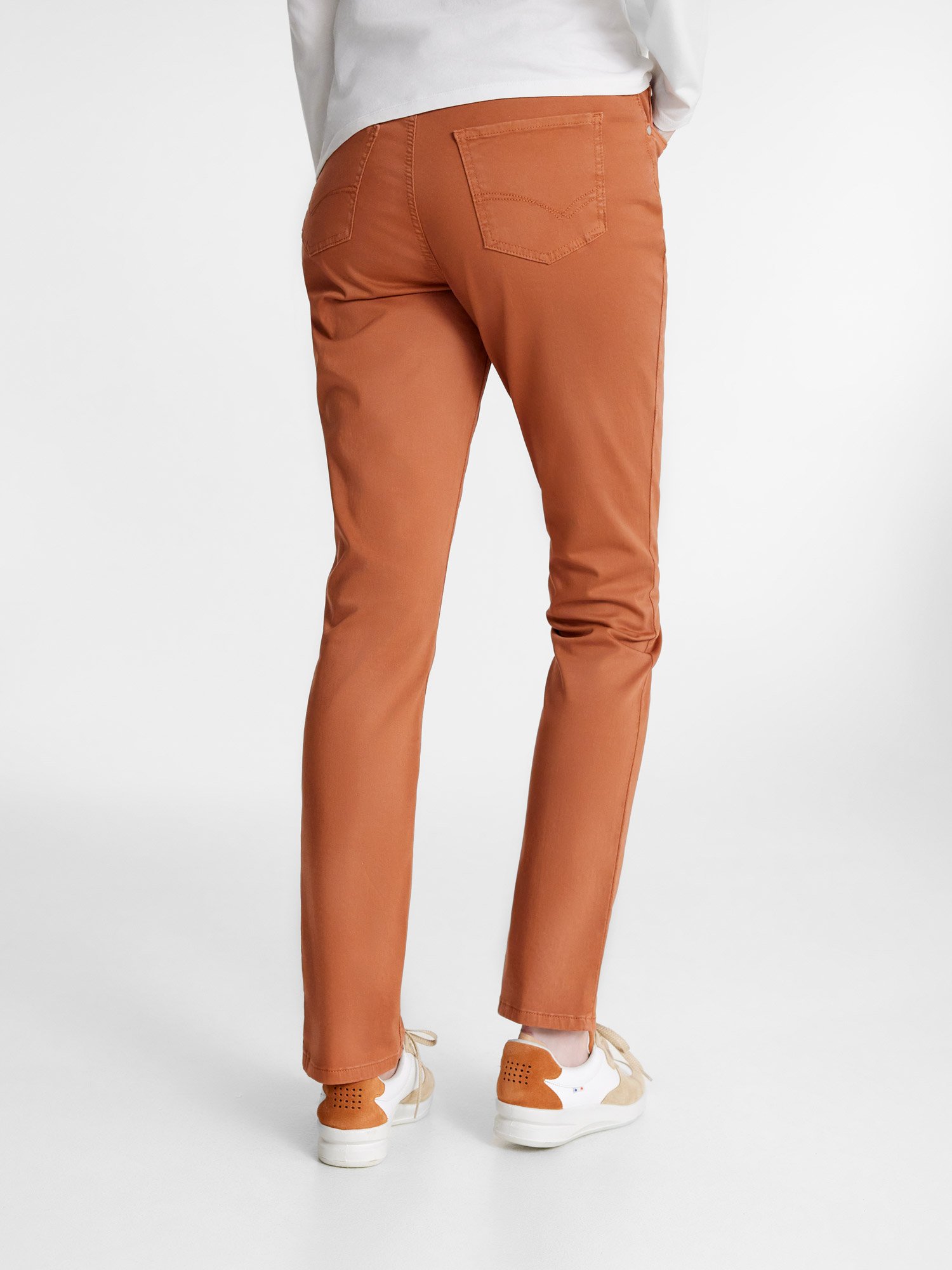 Pantalon Femme Ceinture Elastiquée Marron