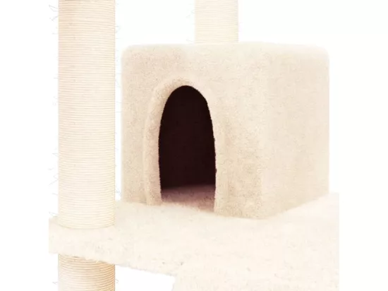Arbre à chat avec griffoirs en sisal Crème 83 cm