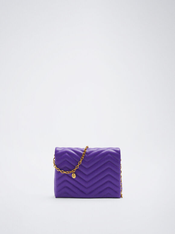 Bolsa de ombro acolchoada - Roxa