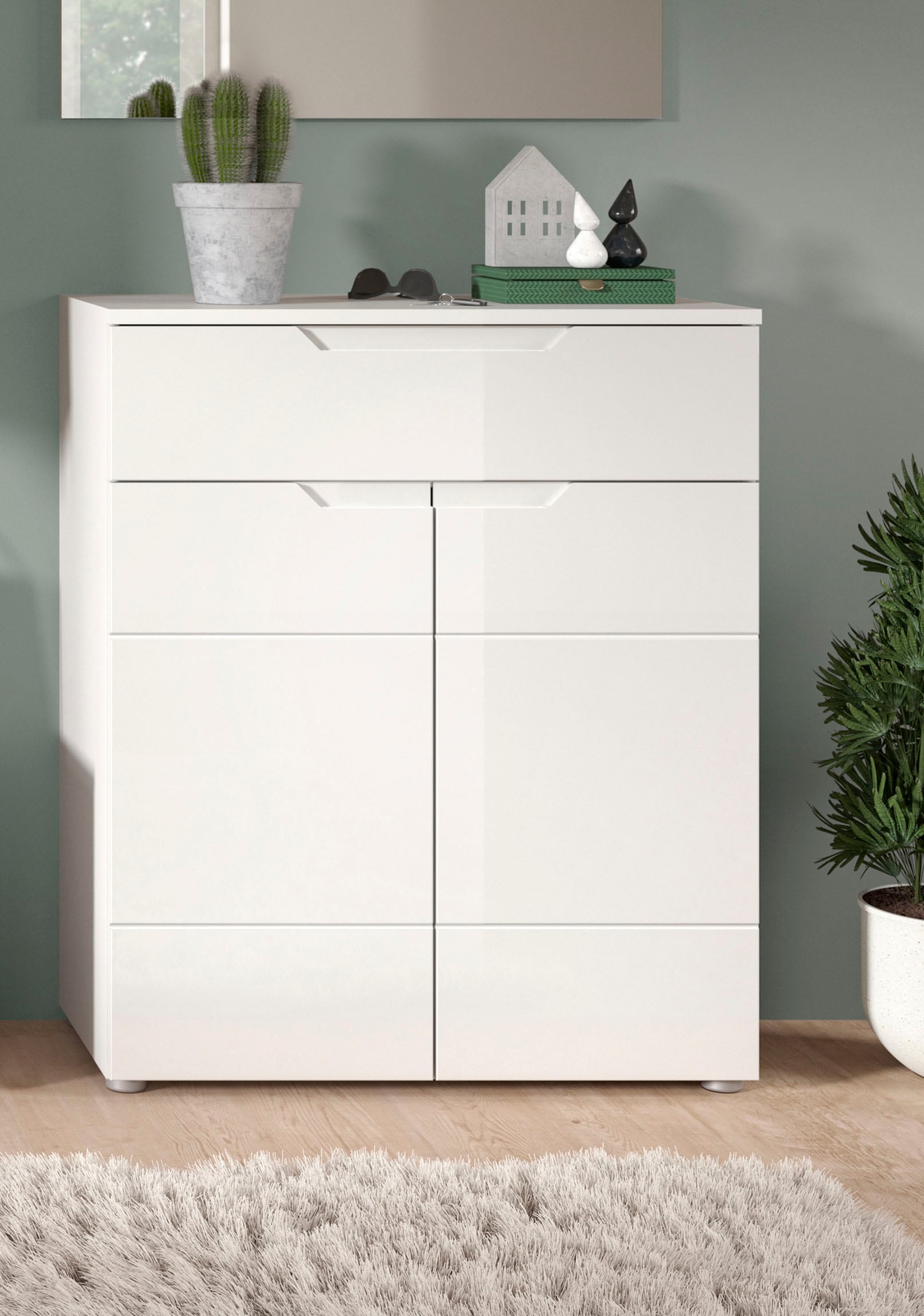 INOSIGN Schuhkommode »CAPRI, Höhe 97cm, 2 Türen, 1 Schubkasten, ink. eingefasster Griffmulde« Schuhschrank, Kommode, Anrichte, Sideboard, Schrank, Dielenschrank