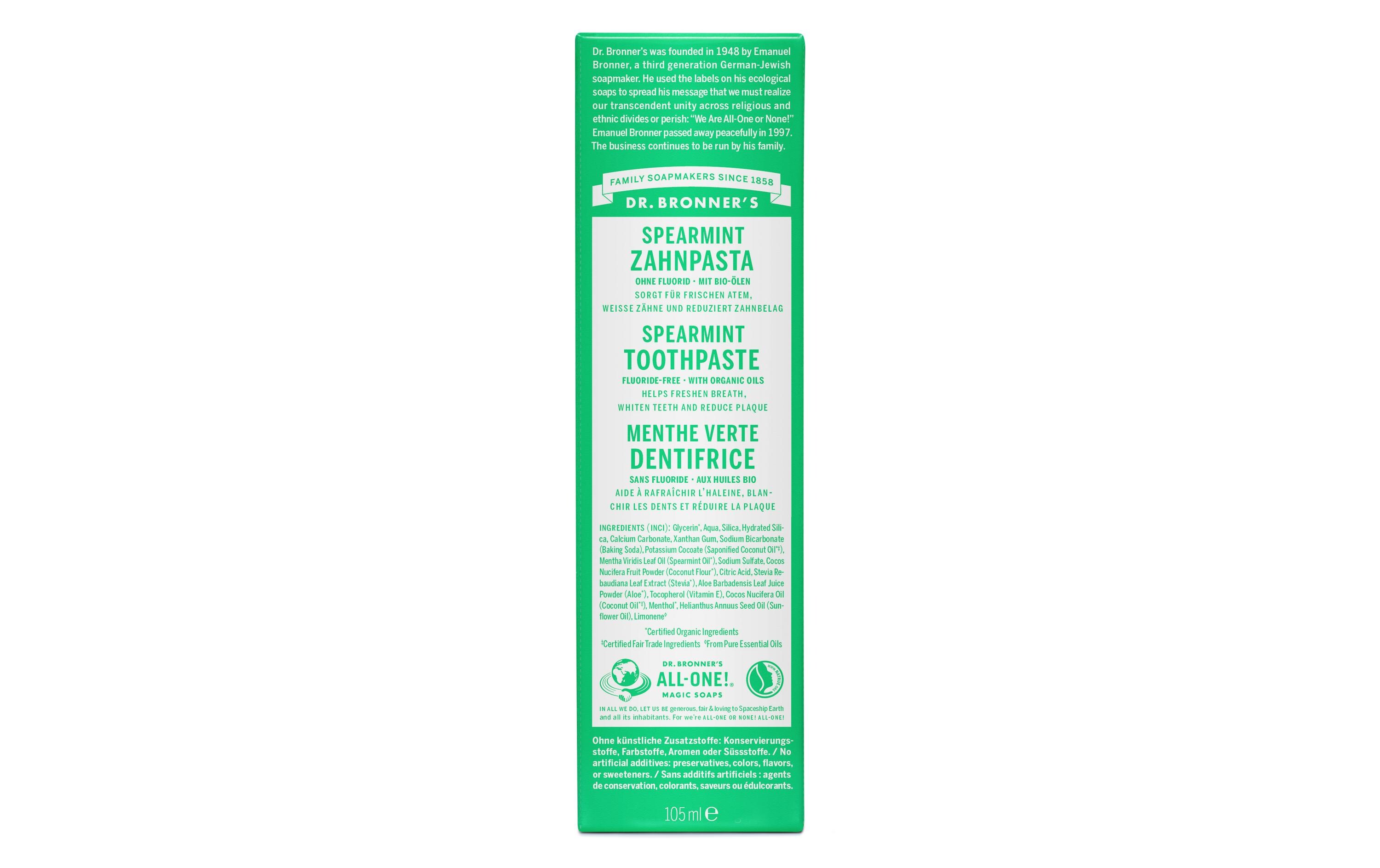 Zahnpasta ALL-ONE Spearmint – fluorfrei 140 gNatürliche, vegane und fluorfreie Zahnpasta
