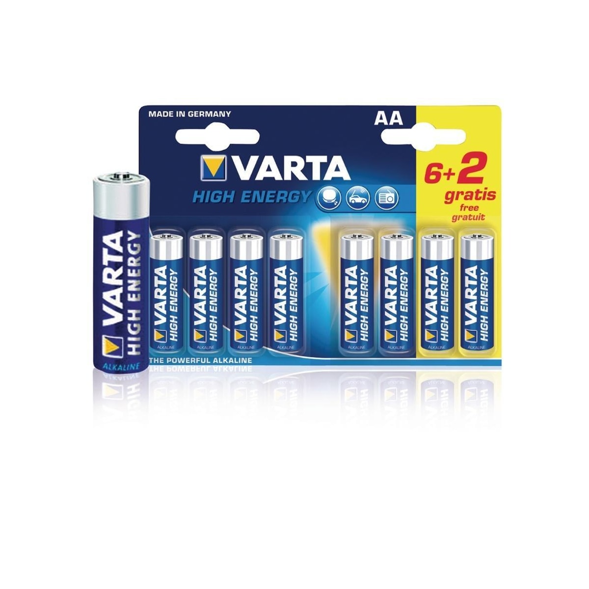 Varta Alkaline Batteri AA 1.5 V High Energy 8-Promotional Blemme