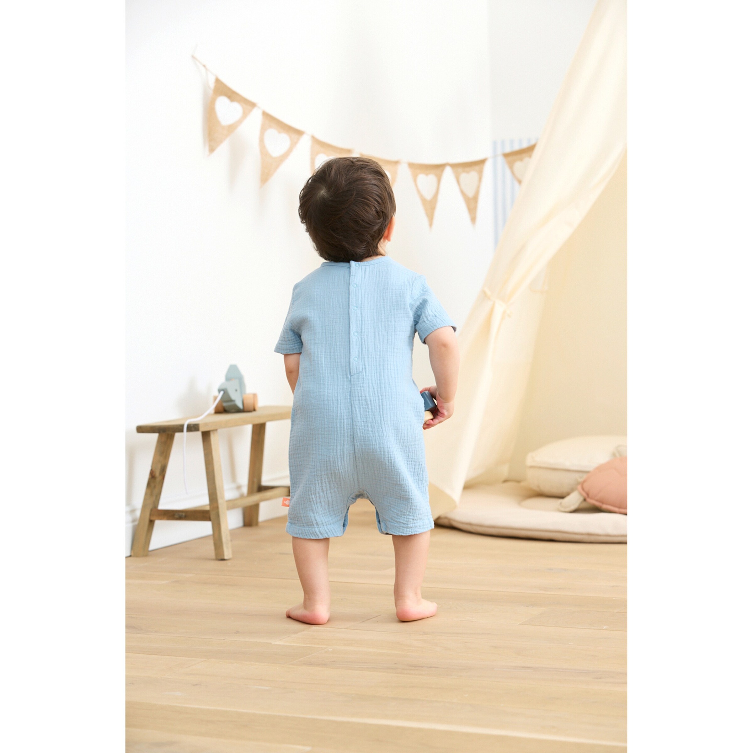 Bornino - Summer Beach Musselin-Spieler hellblau