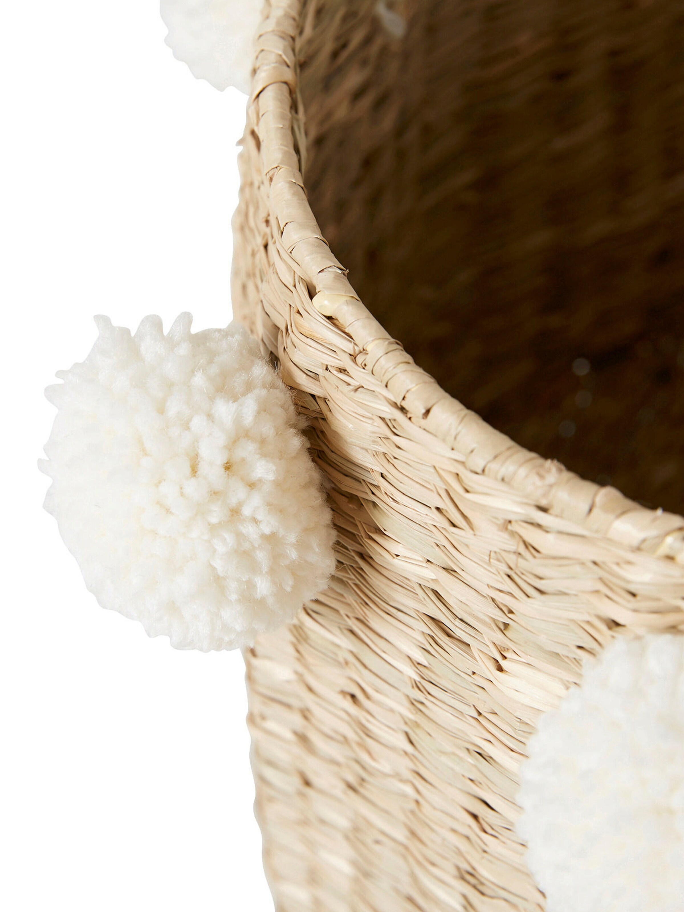 Vertbaudet Spiel-Einkaufskorb aus Seegras mit Holzrädern natur