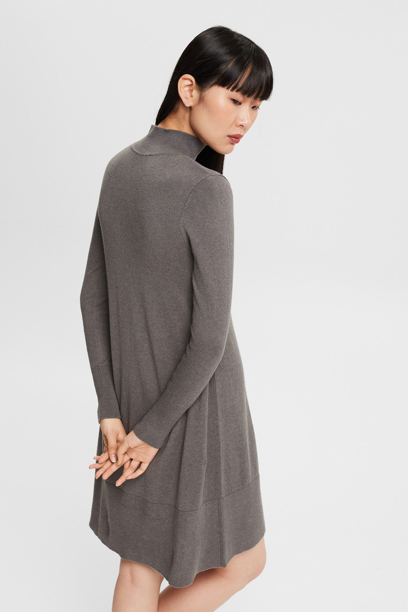 Vestido de malha com cashmere - Cinza