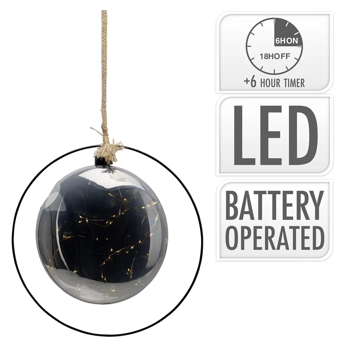LED-Kugel LED-Ball grau,schwarz