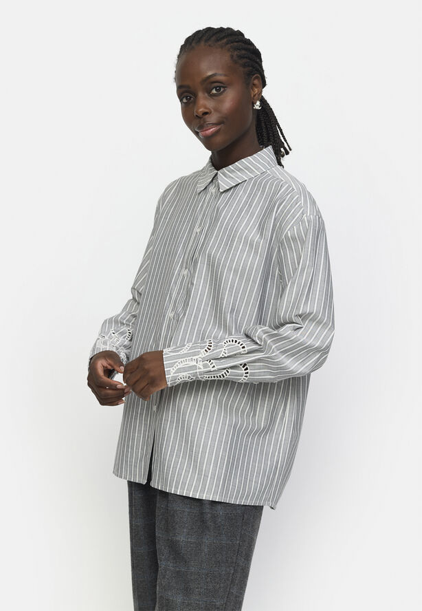 Soft Rebels SRBibi Shirt Striped Grey yd stripe