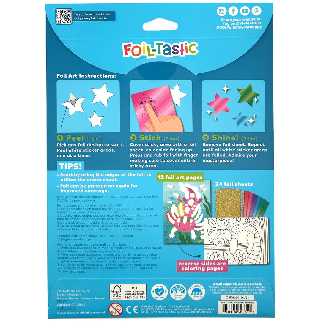 Ooly knutselset foil-tastic - awesome animals