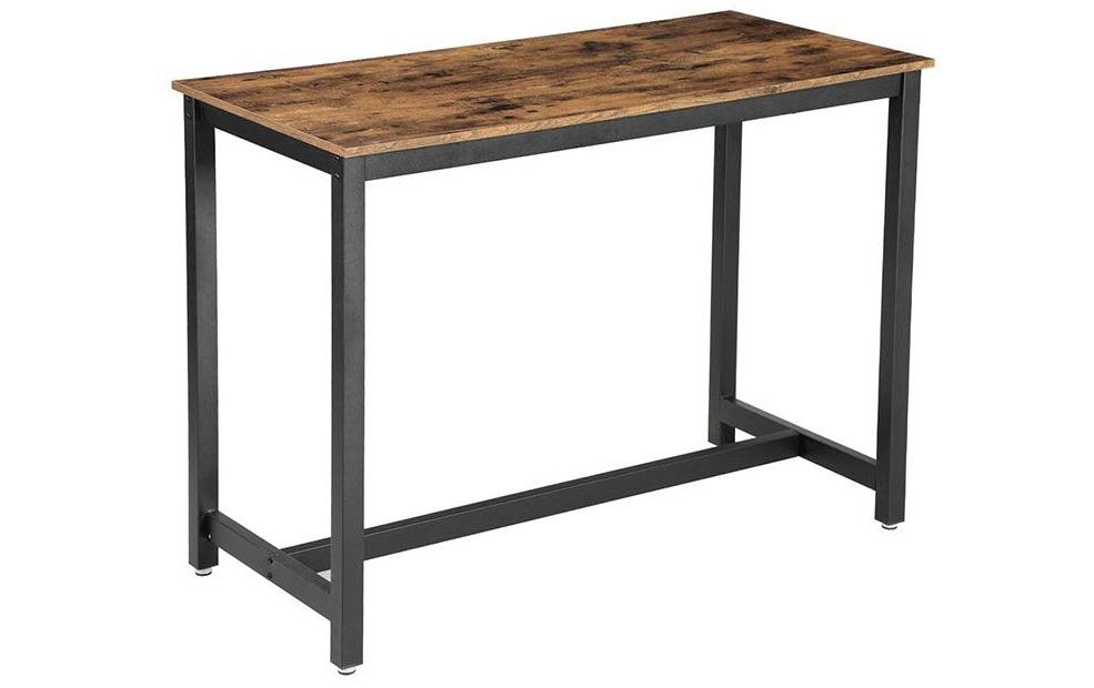 Bartisch mit Metallgestell 120 x 90 cm, Braun/Schwarz<br>Hochtisch