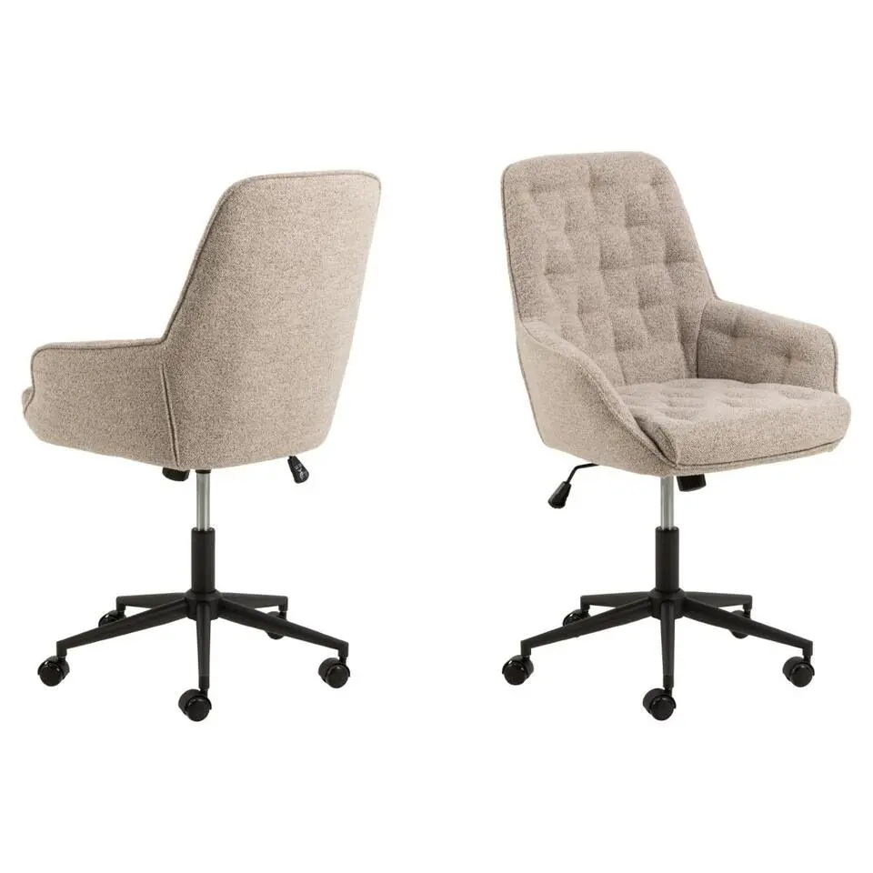 Bureaustoel Beige Stof - Zithoogte 57cm - Alleri