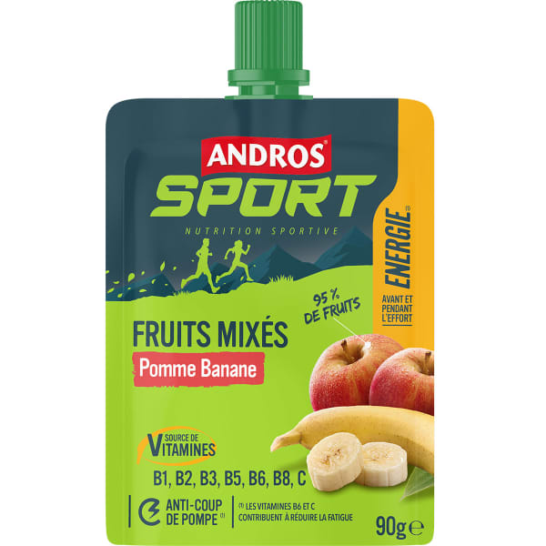 Compotes & purées énergétiques ANDROS GOURDE DE FRUITS MIXES POMME BANANE 4X90G