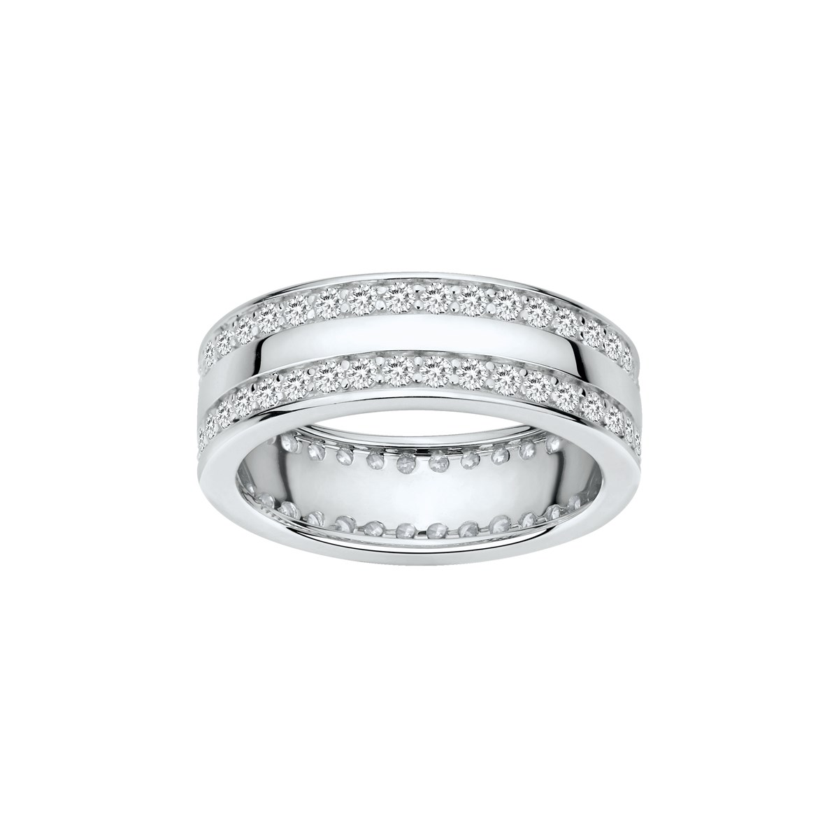 Alliance en Argent avec oxyde de zirconium blanc