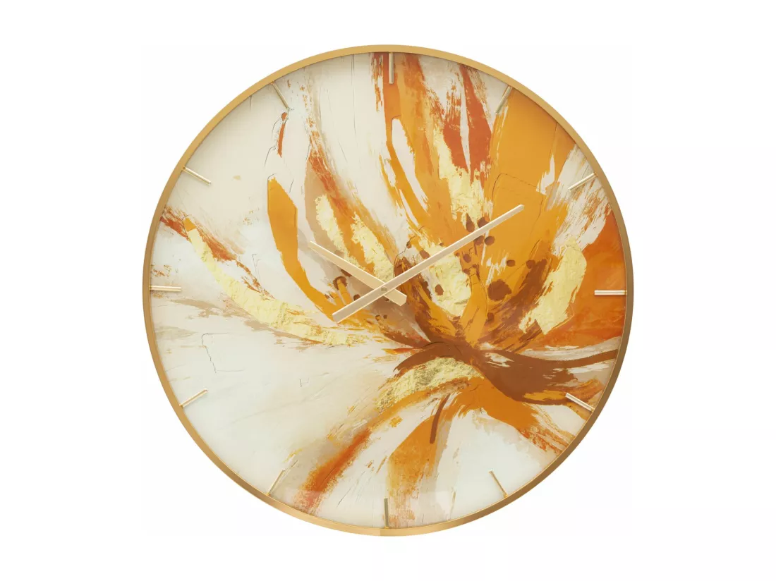 Horloge murale ronde en fibre de bois multicolore Ø cm 60x5