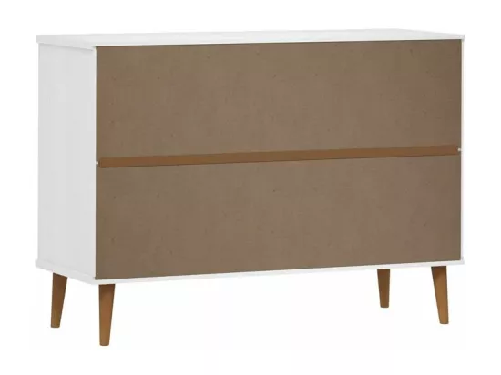 Commode MOLDE Blanc 113x40x80 Bois de pin massif