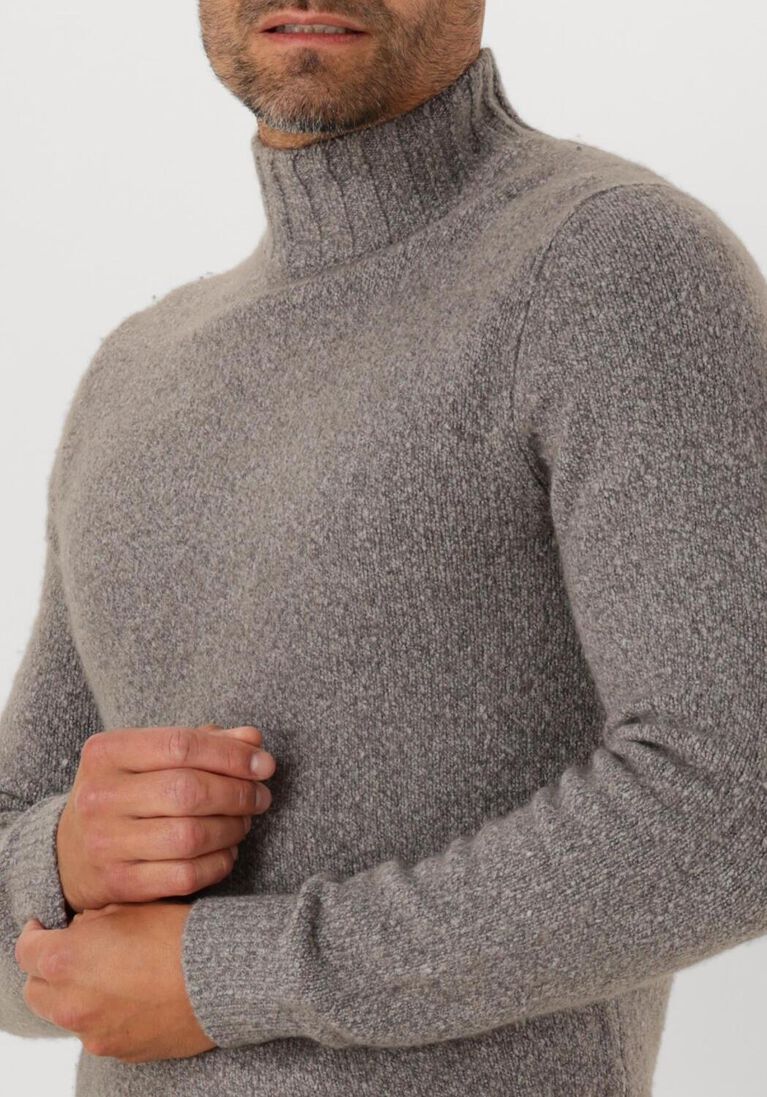 grijze profuomo coltrui pullover mock neck boiled wool